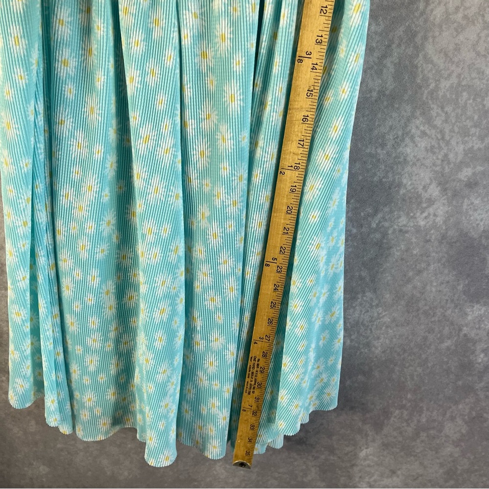 NEW Zara Mini Dress Women Medium Powder Blue Floral Print Crinkle Sleeveless NWT - Picture 7 of 9